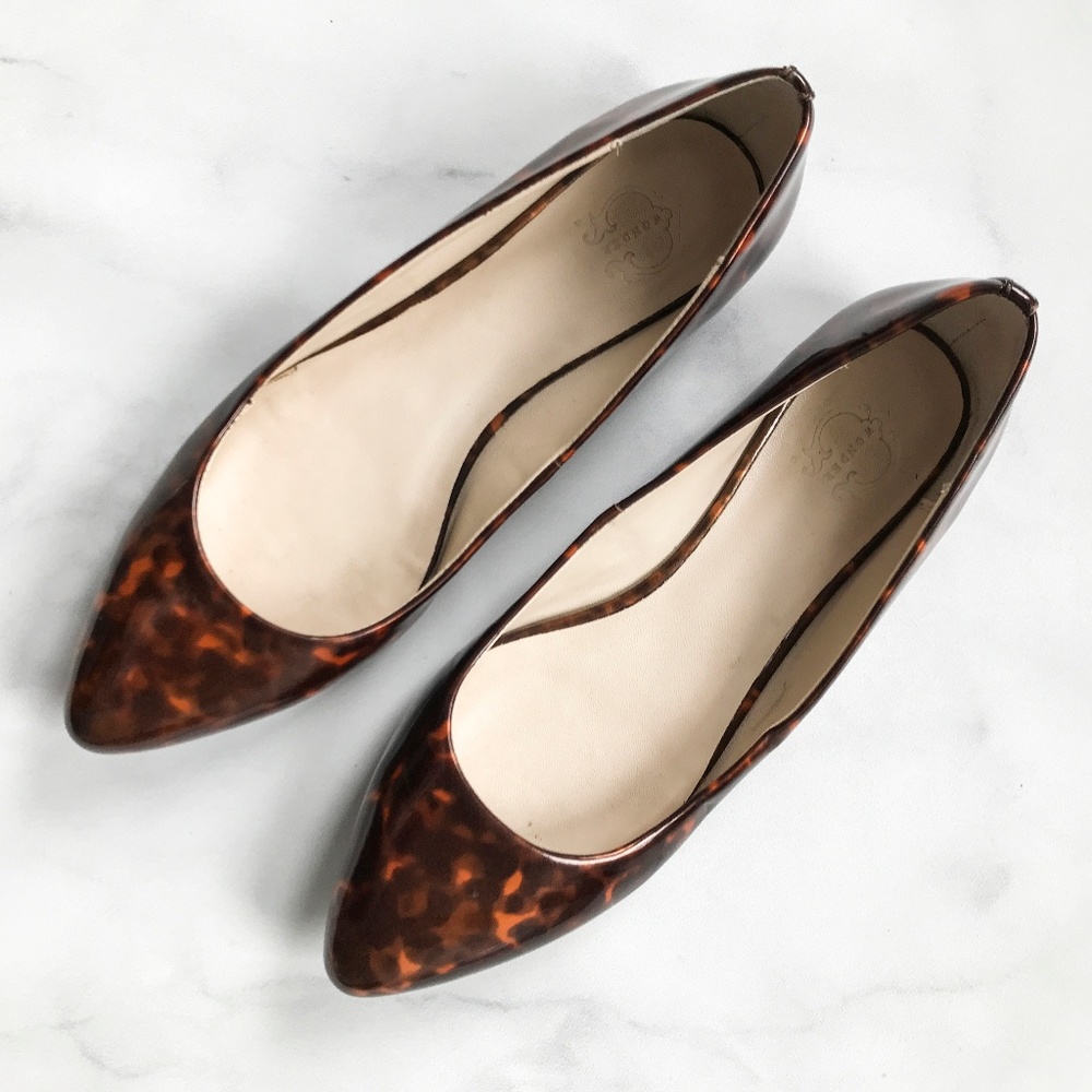 C. Wonder Tortoise Patent Leather Pointed Toe Flat - Picture 2 of 8